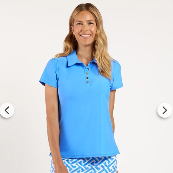 Jude Connally Angelica Polo Shirt in Aqua size XS -- NWT - Picture 1 of 5